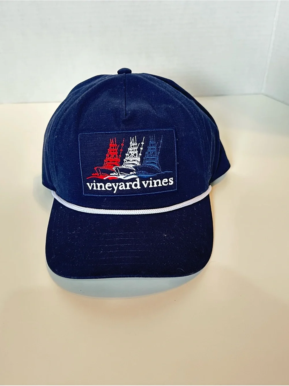 Vineyard Vines Offshore Panel Canvas Snapback Hat NWT Navy Rope Cap